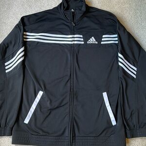 Adidas Black & White Full Zip Pocket Track Jacket Men's Size Large Classic